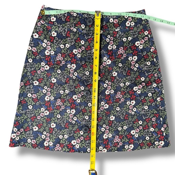 1901 Navy‎ Floral Mini Skirt 4P Preppy Academia Twee Mod Cottagecore Indie Boho - Picture 3 of 3